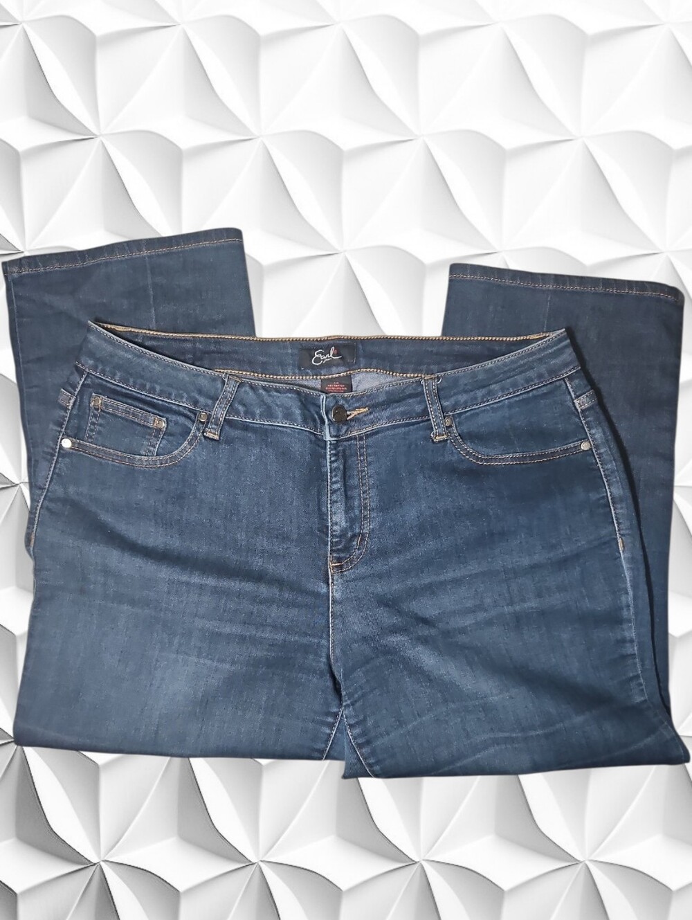 Earl Jeans Dark Blue Straight Leg Cropped Women's Jeans